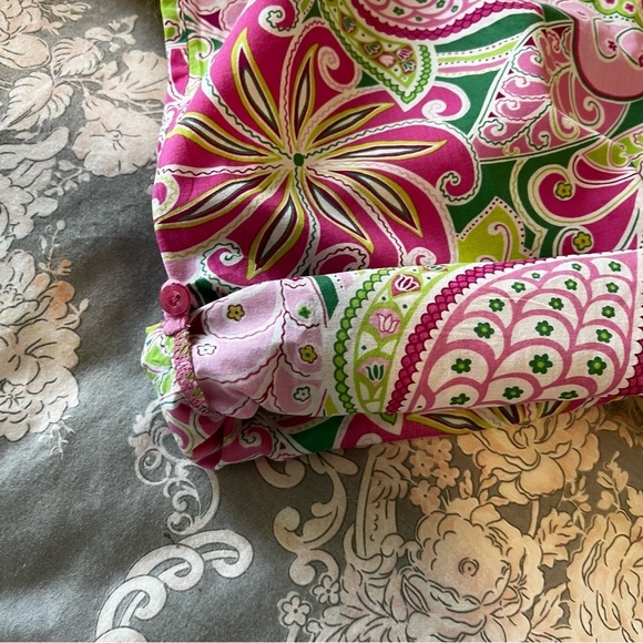 VERA BRADLEY Pinwheel Pink 2008 Pajama Bottoms Green Lightweight Floral Y2K - Picture 10 of 14